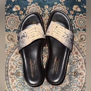 Donald J. Pliner Brown and Tan snakeprint Sandals